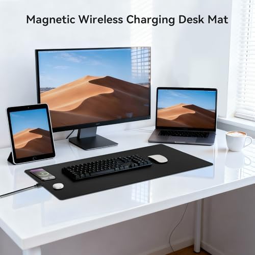 Dual Wireless Charging Mouse Pad, Magnetic 15W, Black - Image 2