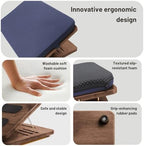 Adjustable Foot Rest for Under Desk at Work - Office Desk Wooden Footrest with Foam Cushion Pad, 4 Heights & Ergonomic Anti-Slip Design for Home (Walnut) - Image 5