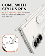 NINKI Wristband for Samsung Galaxy Z Trifold Case with S Pen & Card Slot,Full Screen Hinge Protection Grip for Samsung Z Trifold Phone Case with Handle, Galaxy Z Trifold S Pen Holder Cover Stand White - Image 4