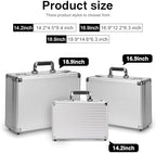 LOCKCURX File Organizer Storage Box, 18.9 x 14.6 x 6.3 Inch Metal Briefcase - Image 2