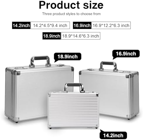 LOCKCURX File Organizer Storage Box, 18.9 x 14.6 x 6.3 Inch Metal Briefcase - Image 2