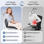 FLORICH Seat Cushion and Lumbar Support Pillow for Office Chair Car, Ergonomic Memory Foam Back Support for Office Gaming Chair Driving Seat Wheelchair, Relieves Neck, Back & Sciatica Pain – Gray - Image 5