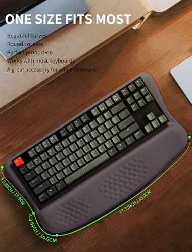 Ergonomic Wave Wrist Rest with Keyboard Stand, Cushioned Palm Rest, Comfortable Integrated Memory Foam for Natural Typing and Relieve Wrist Pain, Starry Sky Grey - Image 6