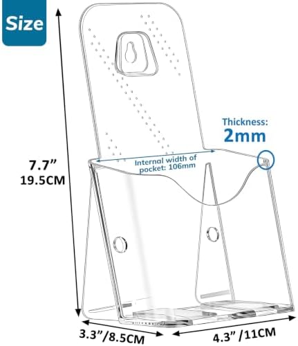Clear 4x9 Trifold Brochure Holder, Acrylic Rack Card Holder Stand, 10 Pack - Image 5