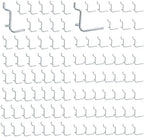 100 Pack Pegboard Hooks, Heavy Duty Galvanized Metal Peg Board Hooks with Locking Tabs, 2 Sizes, Fits 1/8” & 1/4” Pegboards, Garage Tool Organizer Accessories by Unknown