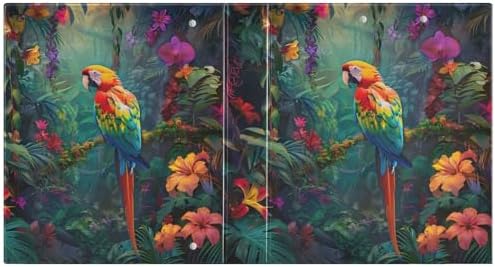 JIPONI 3 Ring Binder Parrot Macaw Tropical 1 Inch Round Binders for Men Women Students, Cute File Organizer for Office Home School - Image 2