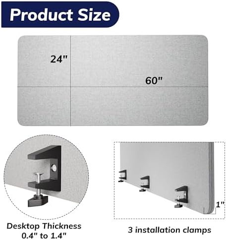 Desk Privacy Panel Sound Absorbing & Proof Desk Divider for Office - Image 6