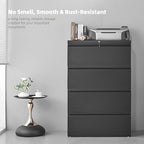 Approgreent Lateral 4 Drawer File Cabient with Lock, Metal Filing Cabinets for Home Office, Heavty Duty Office Storage Cabinet for A4/Letter/Legal (Matte Black) - Image 6