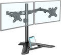 MOUNTUP Dual Monitor Stand - Freestanding & Height Adjustable Monitor Desk Mount, Steady VESA Mount Holds Max 17.6 lbs, Computer Monitor Stand for 2 Screens up to 27 inches, For Home Office by MOUNTUP
