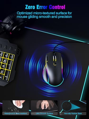 Mouse Pad with Magnetic Wireless Charging, Large Desk Pad Protector, RGB Black Desk Mat with 15W Fast Charger, Non-Slip Waterproof Mousepad for Office Home Gaming - Image 6