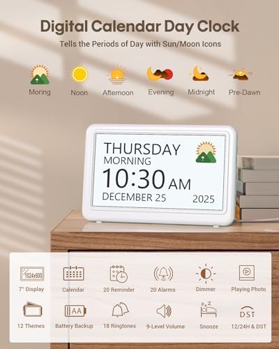 Digital Clock with Date and Week for Seniors, Alzheimer's Dementia Clock - Image 2