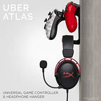 BRAINWAVZ The UberAtlas Dual Game Controller & Headphone Stand Wall Mount Holder for Xbox ONE, Series X, PS5, PS4, PS3, Switch, STEELSERIES Gamepad & More, Stay Organized No Screws (Two Pack) - Image 3