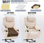 baibu Memory Foam Recliner Cushion with Lumbar Pillow, 20 x 20 x 5 in,Brown - Image 6