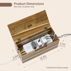 Acacia Wood Cable Management Box - Cord Hider&Organizer for TV Wires - Image 3
