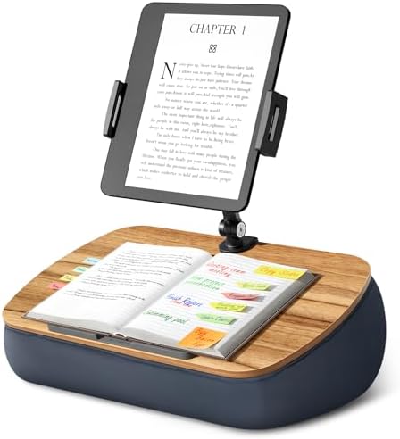 ERGONOV Lap Cozy Kindle Pillow Stand for Bed with Adjustable Arm, 360° Tablet Holder, Fits 4.7"-13" Kindle, iPad, Phone, Lap Desk for Hands Free Reading in Bed, Couch, Sofa,Gray by ERGONOV