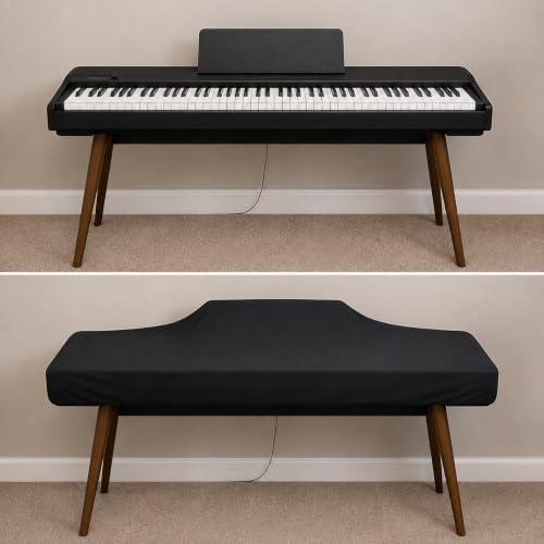 88 Key Keyboard Cover for Kawai ES520 2020-2026, Stretchy Dust Cover with Adjustable Cord for Digital Piano, Electric Keyboard, Studio and Daily Practice - Image 6