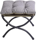 15" Upholstered Folding Foot Rest Stool with Metal Frame Light Grey by WELL-STRONG
