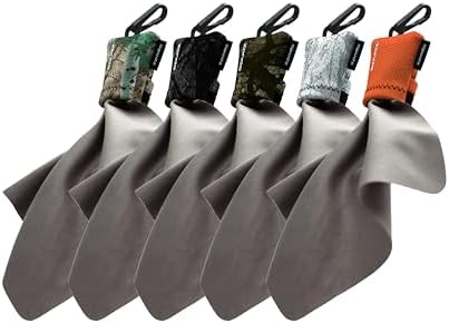 SPUDZ Ultra Variety Pack | Five 6" x 6" Microfiber Towels w/Neoprene Pouches | Premium Microfiber Cleaning Cloths for Laptops, Lenses, Cameras, Screens, and More | 5 Color Variety Pack (Outdoor) by SPUDZ