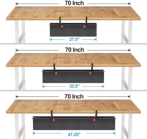 Heavy Duty No Drill Under Desk Cable Management Tray 28 inch - Image 6