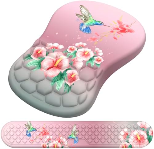 Mouse Pad with Wrist Rest & Keyboard Wrist Rest, Memory Foam by Laokiiy