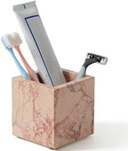 Real Luxurious Natural Marble Toothbrush Holder & Makeup Brush Organizer - Image 2