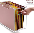 Acrylic Hanging File Organizer, Letter Size Clear Magazine Rack Folders Holder, Large Capacity Storage Box for Desk Office School, No Assembly Required - Image 4