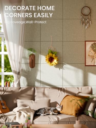 Bumusty 48"x 36" Large Felt Bulletin Board Tiles, Sage - Image 4