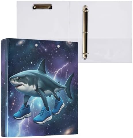 ALAZA Tralalero Tralala Meme Italian Brainrot Shark 2 3 Ring Binder 1.5 Inch Three Ring Office Binders w/clipboard & 3 Pockets, Hold 200 Sheets, 2 pcs - Image 3