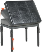 Adjustable Ottoman Pouf, 60 Degree Tilt Footrest, Black Synthetic Leather by TIOPGHAD