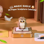 3D Calendar 2027, Desk Time Piece Calendar 2027,Tear-Away 3D Paper Art Notepad w LED Lights,Creative 3D Memo Artsy Pad Calendars, DIY Paper Carving Gift (Eagle) - Image 2