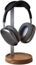 muso wood Walnut Desktop Headphone Stand with Storage Base by Musowood