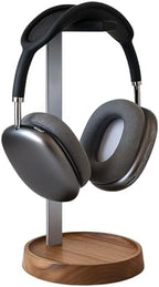 muso wood Walnut Desktop Headphone Stand with Storage Base by Musowood