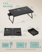 SONGMICS Foldable Lap Desk, Portable Bed Desk Table Tray w/Cup Holder Tray - Image 7