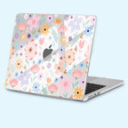 for New MacBook Air 13 inch Case 2026 M5 2025 M4 2024 M3 Chip– Aesthetic Lightweight Floral Design Clear Hard Shell 6-in-1 Bundle with TPU Keyboard Cover & 2X OTG Adapters, Colorful Flowers - Image 2
