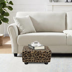 CAROLMADE Small Foot Stool Ottoman Footstool with Legs Under Desk Footrest for Living Room Bedroom and Office, Faux Fur Brown - Image 2