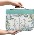 Sunflowers Poetic Scriptures Bible Cover for Women Soft PU Leather Verse Print Bible Carrying Case Large Capacity Book Organizer with Top Handle Gifts for Christians - Image 2