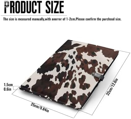 Cow Print Portfolio Folder, PU Leather Padfolio Business Document Organizers A4 Letter Size with Writing Pad for Interview Resume Conference Presentation - Image 5
