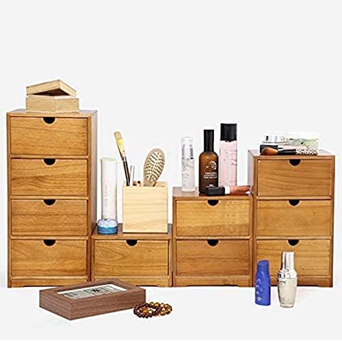 Storage Chest, Wooden Drawer Box, Desk Top Storage with 1/2/3/4 Drawers,Storage Box Drawer Box Desk Organizer, Cosmetic Drawer Storage Box-2-Drawer - Image 6