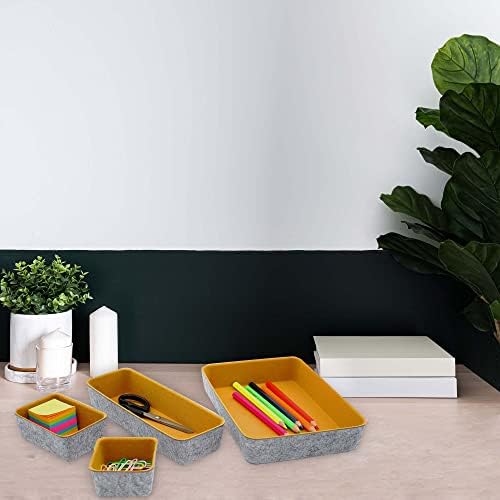 Welaxy 8-Piece Felt Drawer Organizers Curry Desk Tray Makeup Storage - Image 5