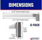 Master Magnetics MSHL04X6 Magnetic Sign Holder for 18" Sign, 90 Degree Magnetic Base with Acrylic Strip, 2.28" L, 0.79" W, 20.43" Overall, Clear, White (Pack of 6) - Image 2