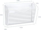 samstar 6 Pack Mesh Wall Mounted File Holder Metal Wall File Pocket Mail Organizer for Office/Home(with Label Panel), White - Image 6