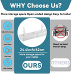 Under Desk Cable Management Tray, No Drill Mesh Cable Tray Cord Organizer - Image 4