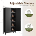 Letaya 71" H Metal Storage Cabinet with 2 Doors and 4 Shelves,Tall Kitchen Pantry Cabinets,Utility Pantry Organizers for Cupboard/Dining/Bathroom/Home Office/Garage, Steel Tool Cabinets - Image 3