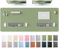 YSAGi Leather Desk Protector, Office Mat, Large Mouse Mat, Non-Slip PU Leather Blotter, Laptop Desk Mat, Waterproof Writing Pad for Office and Home(Bamboo Green, 63" x 24") by YSAGi