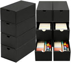 10Packs 4x6 Index Card Box,Index Card Organizer Box with Lid,Hold 10000 Cards,Black Recipe Holder for 4''x6'' Notecard Recipe Flashcard Card by aopule