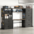 FLEXIMOUNTS 117"L Modular Garage Storage Cabinet with Workbench, Black by FLEXIMOUNTS