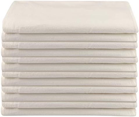 DG Collections 100% Cotton Flour Sack Towels – 12 Pack, 27x27 Inches, Natural, Lint-Free, Pre-Washed, Hemmed Edges – Reusable Kitchen Towels for Cleaning, Embroidery, Printing & Crafts - Natural - Image 2