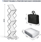 Inpack Literature Rack, Magazine Display, Foldable Brochure, Silver, 1-Pack - Image 3
