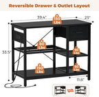 Homieasy 3D Printer Stand with Filament Storage, 39.4" x 23" top, Black - Image 7