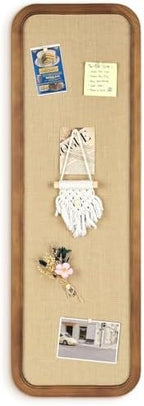 12" x 36" Long Narrow Bulletin Board，Linen Fabric Pin Board with Wooden Frame，Vertical Farmhouse Wall Memo Board for Home Office，Entryway Decor，Linen Board-3090BN by Unknown